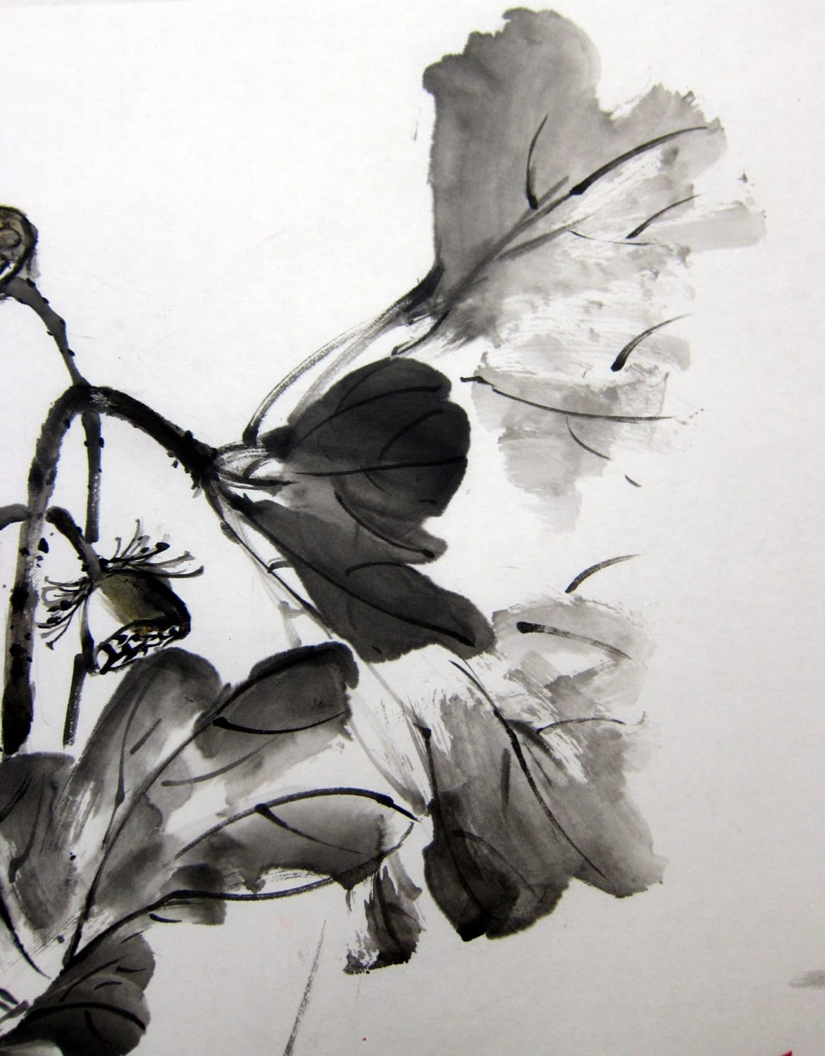 Japanese Ink Painting Rice Paper painting Sumie Etsy