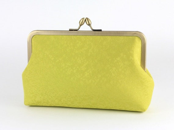 lime green clutch bag