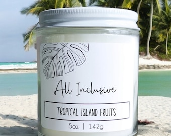 All Inclusive Wood Wick Candle: Tropical Coastal Home Fragrance