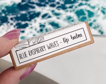 Blue Raspberry Waves Lip Balm | Hydrating Coconut Oil & Shea Butter | Natural Beeswax Balm | Beach-Inspired Beauty