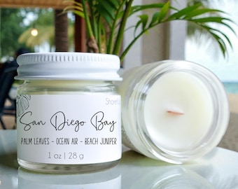 San Diego Bay: California Themed Wood Wick Candle | Beach Coastal Home Scents + Gifts
