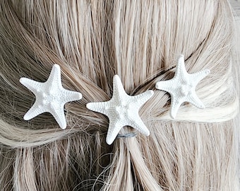 Starfish Hair Pins (Set of 3): Beach Wedding Hair Accessories
