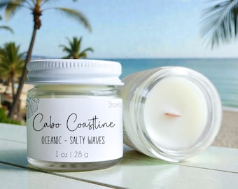 Cabo Coastline Wood Wick Candle: Coastal Home Fragrance | Bulk Mini Candles and Gifts