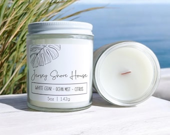 Jersey Shore House Wood Wick Candle: Coastal Home Fragrance