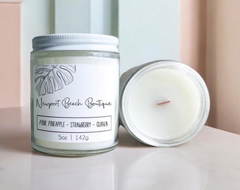 Pineapple Scented Soy Candle with Crackling Wood Wick
