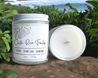 Costa Rica Trails Candle: Wood Wick Soy Blend, Destination Gift