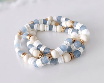 Sea Glass & Shell Bracelet: Handmade Nautical Beach Jewelry
