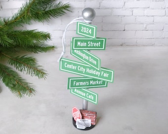 Street Sign Ornament, Personalized Holiday Ornaments for Hometown Memories