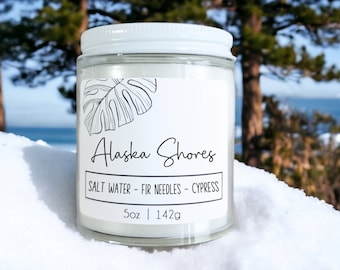 Alaska Shores Wood Wick Candle: Coastal Home Fragrance - Fall + Winter Scent