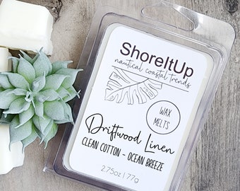 Driftwood Linen, Fresh Linen Ocean Breeze Wax Melts
