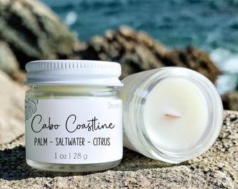 Cabo Coastline Wood Wick Candle: Coastal Home Fragrance | Bulk Mini Candles and Gifts