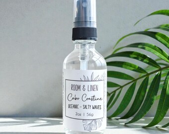 Cabo Coastline Room + Linen Spray | Coastal Home Fragrance | 2 oz Travel scent | Beach House Air Mist