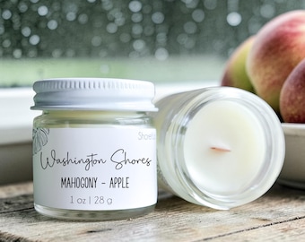 Washington Shores Wood Wick: Coastal Home Fragrance | Bulk Mini Candles for Beach Weddings