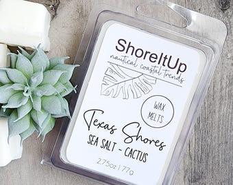 Cactus Sea Salt Wax Melts: Texas Beach Scent, Soy Wax