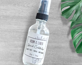 Island Cocktails Candle: Sweet Fruity Scented Room and Linen Spray | Coastal Home Fragrance Mist