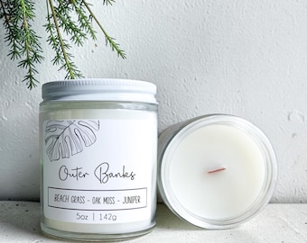 Outer Banks Wood Wick Candle: North Carolina OBX Coastal Home Fragrance