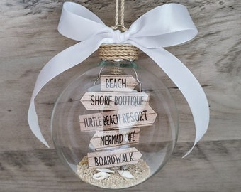 Beach Christmas Ornament, PERSONALIZED Christmas Ornament, New Jersey Ornament, Beach Wedding Ornament, Beach Ornament, Beach Signs Ornament