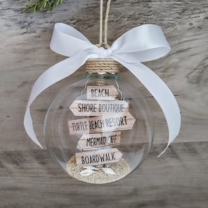 Beach Christmas Ornament, PERSONALIZED Christmas Ornament, New Jersey Ornament, Beach Wedding Ornament, Beach Ornament, Beach Signs Ornament