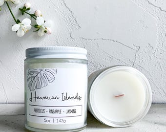 Hawaiian Islands, Floral Sweet Fruit Beach Candle, Beach Wedding, Bridesmaid Gift, Hawaii Hotel Swag Bag