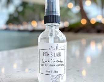 Island Cocktails Candle: Sweet Fruity Scented Room and Linen Spray | Coastal Home Fragrance Mist