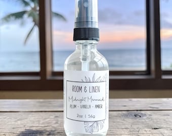 Midnight Mermaid Room + Linen Spray | Home Fragrance | 2 oz Glass Bottle