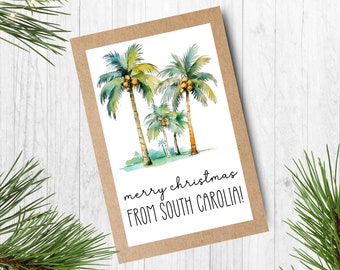 Personalized Beach Christmas Cards | a Unique Custom Set of Tropical Holiday Cards, Merry Chistmas Cards