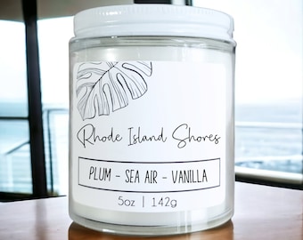 Rhode Island Shores Candle: Soy Blend Wood Wick Candle