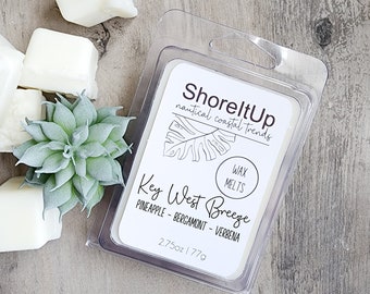Key West Breeze Wax Melts - Florida Beach Gift for Bridesmaid - Bulk Soy Wax Melts - Summer Wax Melts with Verbena Bergamot and Pineapple