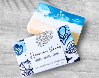 Hawaiian Island Soap Bar Spa Self care Gifts for her - Bridesmaid Gift for Beach Destination Wedding Hotel Bag - Hawaii Gifts