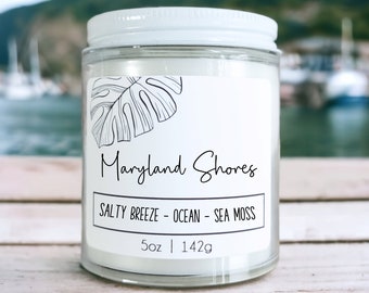 Maryland Shores Candle, Storm Watch Scented Wooden Wick Pier Candle, Beach wedding