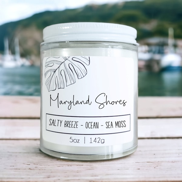 Maryland Shores Candle, Storm Watch Scented Wooden Wick Pier Candle, Beach wedding