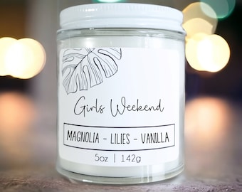 Girls Weekend Woodwick Candle: Magnolia, Sandalwood, Vanilla Scent