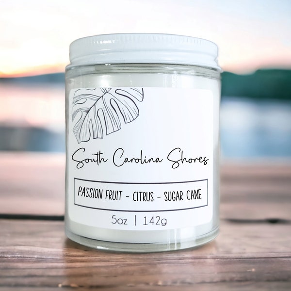 South Carolina Shores Candle - Beach Wedding Bridesmaid Gift - Wooden Wick Bulk Mini Candles - Gifts for Her - Beach Wedding Party Favors