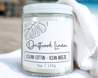 Driftwood Linen, Fresh Linen Ocean Breeze Candle Gifts for Mom