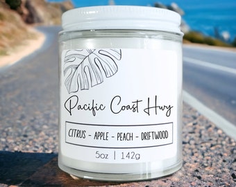 Pacific Coast Hwy Candle: Citrus, Apple & Driftwood Scented Soy Candle
