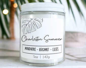 Charleston Summer Citrus Scented Candle: Wood Wick Soy Blend