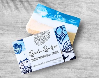 Beach Bonfire Soap Bar Spa Self care Gifts for her - Bridesmaid Gift for Beach Destination Wedding Hotel Bag - Gifts for Fall