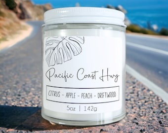Pacific Coast Hwy Wood Wick Candle: California Coastal Home Scents