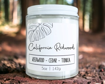 California Redwood Wood Wick Candle: Coastal Home Fragrance