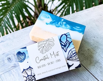 Coastal Mist Artisan Layered Bar Soap | Sea Salt Spa