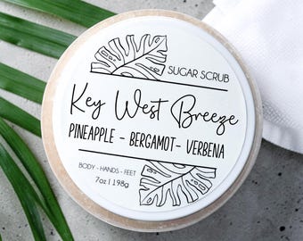 Key West Breeze Sugar Scrub: Coconut Oil Exfoliating Body Scrub for Self-care