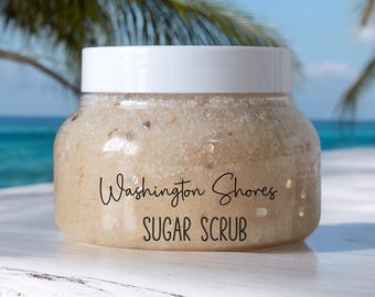 Washington Shores Sugar Scrub | Self Care for Bath Scrubs and Relaxation | Gifts for Her