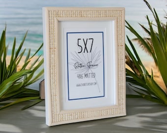 Rattan style frame, mid-century modern wall hanging frame, coastal farmhouse décor