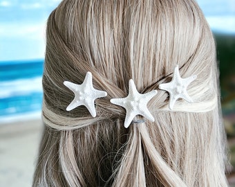 Starfish Hair Pins for Beach or Nautical Wedding - Set of 3 Starfish Hair Pins - Shell Knobby Starfish Hair Accessories for Bridesmaids