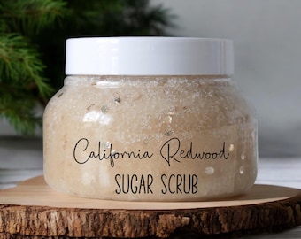 California Redwood Sugar Scrub | Self Care for Bath Scrubs and Relaxation | Gifts for Her