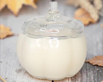 Glass Pumpkin Wood Wick Candle | Fall Fragrance | Autumn Home Decor