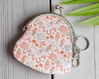 Coastal Cowgirl Kiss Claps Coin Purse and Key Chain - Gifts for Her