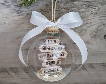 Beach Christmas Ornament, PERSONALIZED Christmas Ornament, New Jersey Ornament, Beach Wedding Ornament, Beach Ornament, Beach Signs Ornament