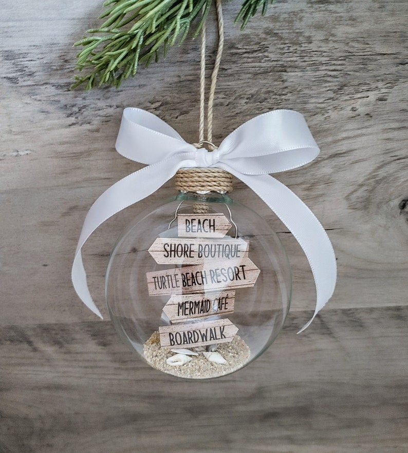 Beach Christmas Ornament, PERSONALIZED Christmas Ornament, New Jersey Ornament, Beach Wedding Ornament, Beach Ornament, Beach Signs Ornament Bild 1