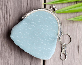 Ocean Wave Modern Coastal Kiss Claps Coin Purse and Key Chain - Gifts for Her